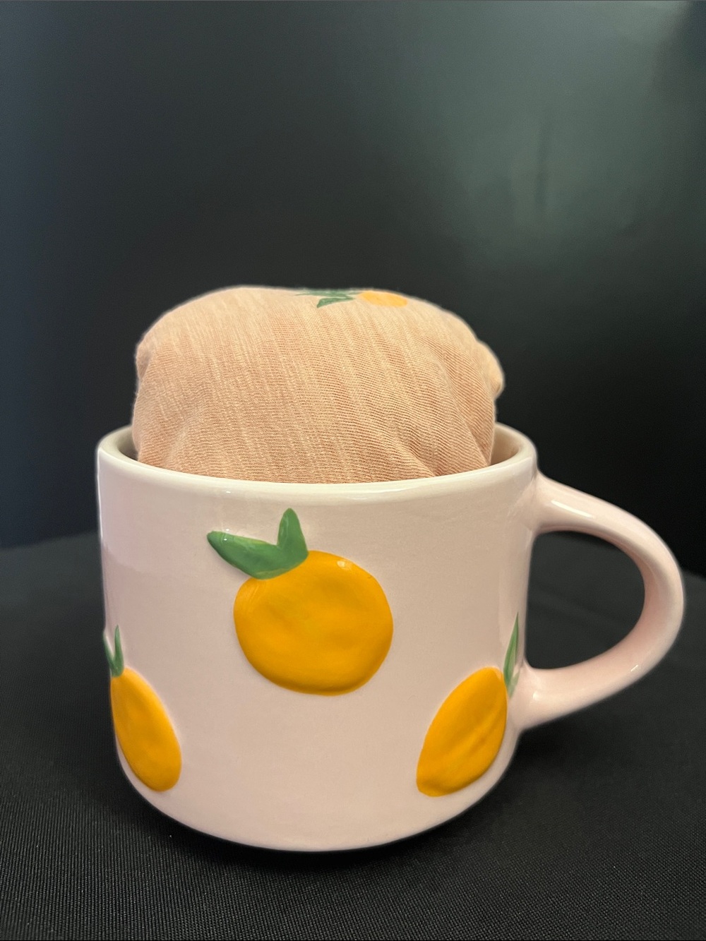 BUNDLE Pink Persimmons Ceramic Mug 25.5 oz w/ matching shirt size L - Picture 7 of 7